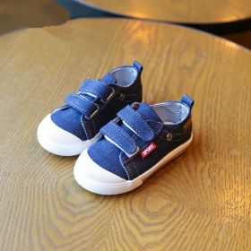 Kids Shoes For Girls Boys Sneakers Jeans Canvas Children Shoes Denim Running Sports Fashion Baby Sneakers Boy Jeans Shoes (Color: dark-blue, size: 29)