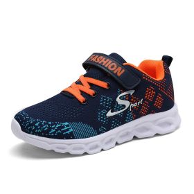 Children's Fashion Sports Shoes Boys' Running Leisure Breathable Outdoor Kids Shoes Lightweight Sneakers Shoes Spring Summer (Color: blue orange, size: 34)
