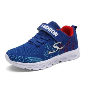Children's Fashion Sports Shoes Boys' Running Leisure Breathable Outdoor Kids Shoes Lightweight Sneakers Shoes Spring Summer (Color: Blue, size: 35)