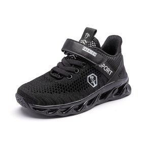 Sports Running Shoes Kids Girls Sneakers Teenager Trainers Breathable Casual Outdoor Tennis Shoes Girl Black Pink Big Size 37-38 (Color: Black Sneakers, size: 3)