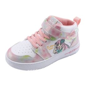 Kids Sport Shoes Waterproof Running Shoes Girls Sneakers Tenis Infantil Pink Breathable Antislip Children Shoes Chaussure Enfant (Color: pink sneakers, size: 26)