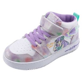 Kids Sport Shoes Waterproof Running Shoes Girls Sneakers Tenis Infantil Pink Breathable Antislip Children Shoes Chaussure Enfant (Color: purple sneakers, size: 27)