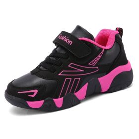 Boys Sneakers Winter Shoes Kids Leather Shoes Fashion Outdoor Kids Running Shoes Comfortable Children Sport Shoe Boots Tenis (Color: Black, size: 36)