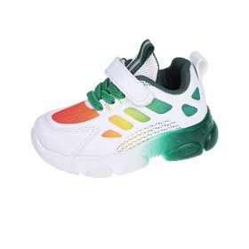 Kids Sneakers Comfortable Soft Girls Sports Shoes Breathable Baby Shoes Running Shoes For Children Outdoor Walking Girls Tenis (Color: Green, size: 6)