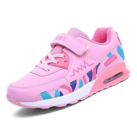 Sports Running Shoes Kids Girls Sneakers Teenager Trainers Breathable Casual Outdoor Tennis Shoes Girl Black Pink Big Size 37-38 (Color: pink soft kids shoes, size: 12)