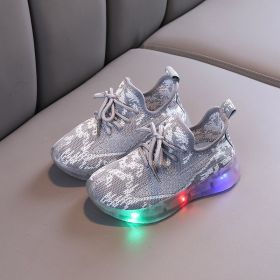 Kids LED Shoes Children Sneakers 2022 Boys Sneaker for Girls Running Shoes Children's Casual Sports Shoes Tennis De Mujer (Color: GRAY, size: 26 (Insole 16cm))