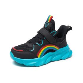 2022 Autumn Kids sneakers Girls shoes Child Fashion Casual Children Sports Shoes for Girl Running Shoes Chaussure Enfant (Color: Black, size: 31)