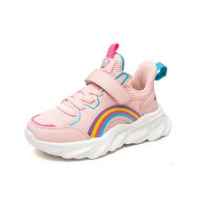 2022 Autumn Kids sneakers Girls shoes Child Fashion Casual Children Sports Shoes for Girl Running Shoes Chaussure Enfant (Color: Pink, size: 34)