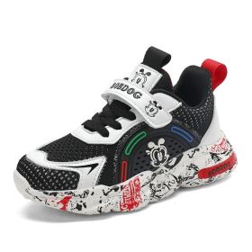 2022 Kid Running Sneakers Girls Autumn Children Sport Shoes Tenis Infantil Boy Basket Footwear Lightweight Breathable Girl (Color: Black, size: 28)