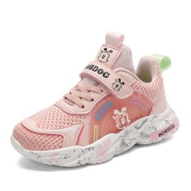 2022 Kid Running Sneakers Girls Autumn Children Sport Shoes Tenis Infantil Boy Basket Footwear Lightweight Breathable Girl (Color: Pink, size: 38)