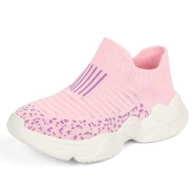 2022 Children Casual Shoes For Girls Sneaker Running Boys Casual Sport Shoes Outdoor Anti-Slippery Kids Socks Shoes Sneaker Girl (Color: Pink, size: 34)