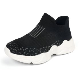 2022 Children Casual Shoes For Girls Sneaker Running Boys Casual Sport Shoes Outdoor Anti-Slippery Kids Socks Shoes Sneaker Girl (Color: Black, size: 33)