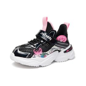 New 2022 Spring Children Shoes Comfortable Kids Shoes For Girl Fashion Running Sneakers Kids Shoes Girls Chaussure Enfant (Color: Black, size: 29)