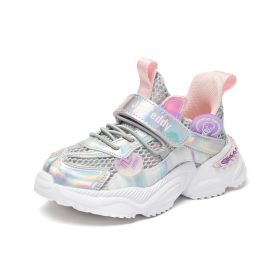 New 2022 Spring Children Shoes Comfortable Kids Shoes For Girl Fashion Running Sneakers Kids Shoes Girls Chaussure Enfant (Color: Silver, size: 27)
