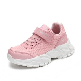 Kid Running Shoes Boys Sport Shoes Outdoor Trainers Bounce Design Children Shoes Basket Breathable Mesh Sneakers Tenis Infantil (Color: Pink, size: 35)