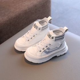 Kids Shoes Classic Stripes Sneakers Baby Boys Girls Running High Top Shoes Handsome Boys Children's Shoes Sports Shoes E08084 (Color: White, size: 30)