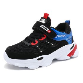 Children's New Casual Sports Shoes Mesh Breathable Running Shoes Boys Girls Outdoor Anti-slip Wear-resistant Soft Sneakers (Color: Black, size: 31)