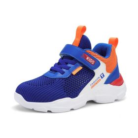 Spring Summer Children Single Mesh Breathable Sports Shoes Boys Light Comfortable Anti-slip Running Shoes Outdoor Tenis Sneakers (Color: Blue, size: 29)