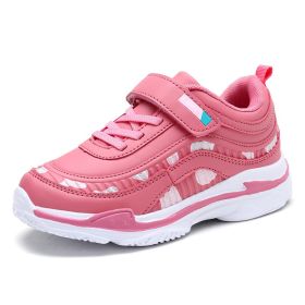Kids Sport Shoes Waterproof Running Shoes Girls Sneakers Tenis Infantil Pink Breathable Antislip Children Shoes Chaussure Enfant (Color: red girls shoes, size: 38)