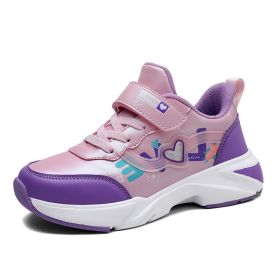 Kids Sport Shoes Waterproof Running Shoes Girls Sneakers Tenis Infantil Pink Breathable Antislip Children Shoes Chaussure Enfant (Color: purple girls Sport, size: 33)