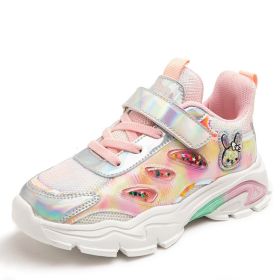 Children's Shoes Girls Sneakers Comfortable Kids Sport Shoes School Girl Running Shoes Athletic Footwear Fashion Tennis Shoes (Color: Pink, size: 35)