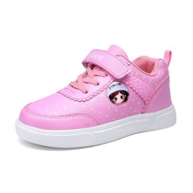 Children's Fashion Sneakers Girls' Casual Sports Running Shoes Casual Breathable Shoes Waterproof Running Sneaker For Girls (Color: Pink, size: 29)