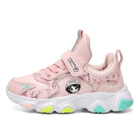 Children's Shoes Girls Leather Shoes Kids Sport Shoes For Boys Running Sneakers Casual Sneaker Breathable Cartoon Fashion Shoes (Color: Pink, size: 31)