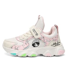 Children's Shoes Girls Leather Shoes Kids Sport Shoes For Boys Running Sneakers Casual Sneaker Breathable Cartoon Fashion Shoes (Color: White, size: 30)