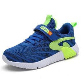 FLARUT Autumn Mesh Running Shoes Kids Sneakers Boys Breathable Casual Anti-slippery Outdoor Child Sport Shoes Trainers Footwear (Color: Sapphire blue shoes, size: 4.5)