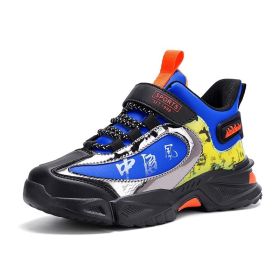 FLARUT Children Winter Running Shoes Snow Sports Shoes Single Cotton Shoes Kids's Sneakers Fashion Trekking Hiking Shoes (Color: Blue No Velvet, size: 29)