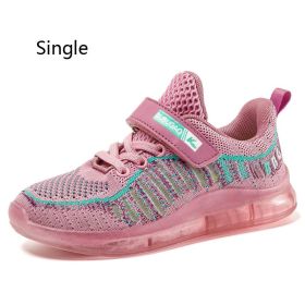 FLARUT Kids Running Shoes Boys Basket Sneakers Autumn Trainers Velcro Breathable Child Walking Shoes Black Men Air Cushion Shoe (Color: purple single net, size: 13)