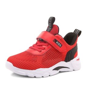 FLARUT Kid Sneakers Boys Running Shoes Tenis Infantil Girls Casual Footwear Sport Lightweight Hollow Breathable Chaussure Enfant (Color: red shoes breathable, size: 1.5)