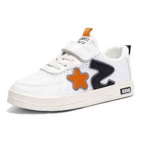 New Children Running Shoes For Girls Low Top Mesh Shoes Casual Breathable Kids White Shoes Pearl Soft Sneaker Tenis Infantil (Color: Beige, size: 34)