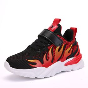 Boys Sneakers Spring Autumn Breathable Soft Non-slip Running Shoes Children Lightweight Outdoor Flat Casual Sports Shoes (Color: Black Sneakers Shoes, size: 34)