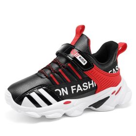 Kids Sport Shoes Running Shoes Girls Sneakers Tenis Infantil Pink Breathable Antislip Shoes Comfortable Kids Shoes For Girl (Color: Black red, size: 38)