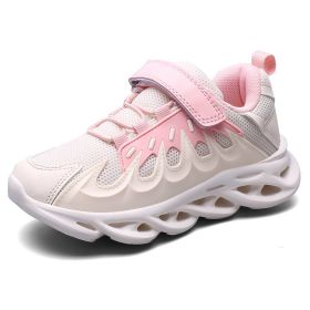 Fashion Kids Sneakers Girls Running Shoes Breathable Hollow Net Sport Shoes Slip-on Children Casual Shoes Light Tenis Infantil (Color: pink kids shoes28-37, size: 9)