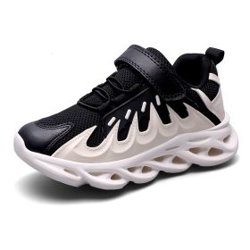 Fashion Kids Sneakers Girls Running Shoes Breathable Hollow Net Sport Shoes Slip-on Children Casual Shoes Light Tenis Infantil (Color: black kid shoes28-37, size: 11)