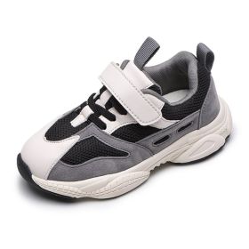 Children Sport Shoes Boys Breathable Sneakers Casual Outdoor Tenis Infantil Non-Slip Kids Running Shoes Girls Chaussure Enfant (Color: Black grey shoes kid, size: 1)
