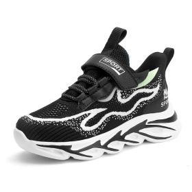Sports Running Shoes Kids Girls Sneakers Teenager Trainers Breathable Casual Outdoor Tennis Shoes Girl Black Pink Big Size 37-38 (Color: black soft kids shoe, size: 12.5)