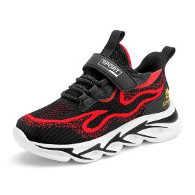 Sports Running Shoes Kids Girls Sneakers Teenager Trainers Breathable Casual Outdoor Tennis Shoes Girl Black Pink Big Size 37-38 (Color: Red soft kids shoe, size: 1.5)