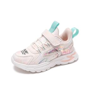 Kids Sneakers Children Shoes Waterproof Running Shoes Non-slip Mesh Trainers Sport Shoes Pink Girls Chaussure Enfant Tenis Shoe (Color: Orange size 26-37, size: 3)