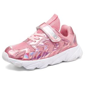 Brand Kids Running Shoes Summer Sneakers Girls Breathable Mesh Sport Shoes Sequins Children Shoes Non-slip Soft Chaussure Enfant (Color: pink girls shoes, size: 11.5)