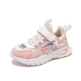 Kids Sneakers Children Shoes Waterproof Running Shoes Non-slip Mesh Trainers Sport Shoes Pink Girls Chaussure Enfant Tenis Shoe (Color: Orange Mesh, size: 11)