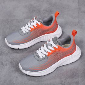 Fashion Sneakers Women Summer Breathable Mesh Fabric Shoes Woman Flat Shoes Casual Luxury Lace Up Running Shoes Zapatos Hombre (Color: orange, size: 39)