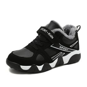 Boys Sneakers Winter Shoes Kids Cotton Shoes Fashion Fur Warm Outdoor Trainer Kids Running Shoes Children Sport Shoe Boots Tenis (Color: white shoes kids, size: 11)