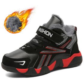 Boys Sneakers Winter Shoes Kids Cotton Shoes Fashion Fur Warm Outdoor Trainer Kids Running Shoes Children Sport Shoe Boots Tenis (Color: Red, size: 6)