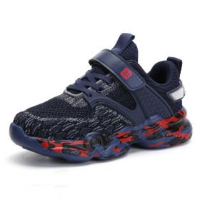 Brand Kids Sneakers Summer Autumn Mesh Boys Sport Shoes Fly Weaving Big Children Running Shoes Breathable Nonslip Tenis Infantil (Color: blue kids sneakers, size: 12.5)