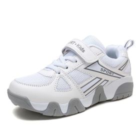 Children Shoes Summer Breathable Kids Shoes Boy Big Size 28-40 Boys Mesh Sneakers Outdoor Sport Running Trainers Net For Girls (Color: white grey, size: 7)