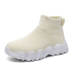 Fashion Children Shoes Big Boys Sneakers Breathable Light Outdoor Casual Sports Running Shoes School Trainers Tenis Infantil (Color: White kids shoes, size: 26)