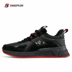 Baasploa New Men Fashion Leather Waterproof Casual Shoes Non-Slip Wear-Resistant Running Shoes Breathable Male Sneakers (Color: 113510-HO, size: 44)